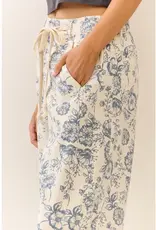 Camila Floral Printed Cropped Straight-Leg Pant
