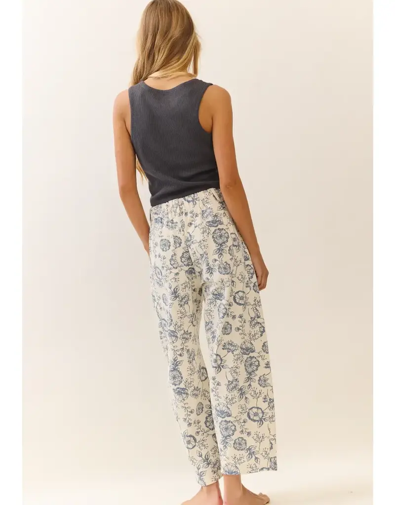 Camila Floral Printed Cropped Straight-Leg Pant