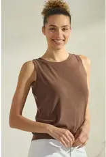 Ribbed Viscose Crew Neck Loose Fit Tank