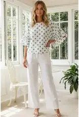 Windy Polka Dot Wild Ruffle Sleeve Flowy Top