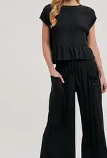 Ruby Relaxed Knit Smocked Top and Wide Pants Set