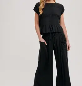 Ruby Relaxed Knit Smocked Top and Wide Pants Set