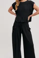 Ruby Relaxed Knit Smocked Top and Wide Pants Set