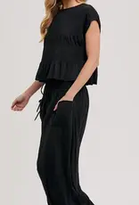 Ruby Relaxed Knit Smocked Top and Wide Pants Set