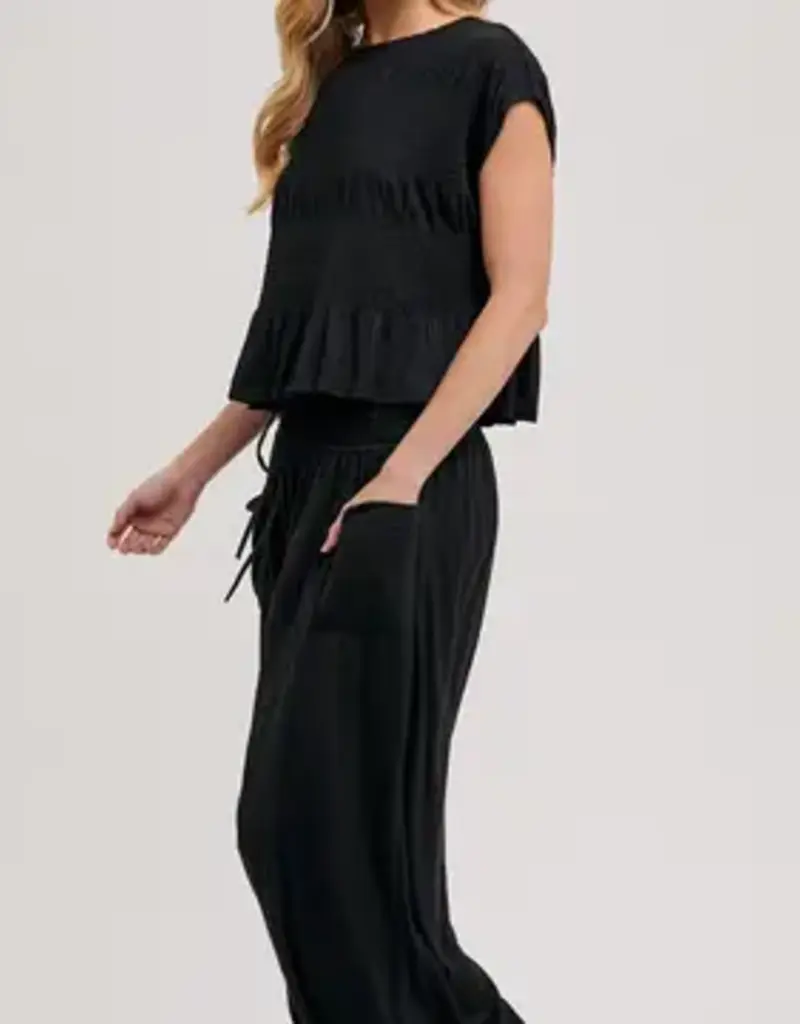 Ruby Relaxed Knit Smocked Top and Wide Pants Set
