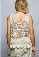 Cynthia Crochet Scalloped Trim Top
