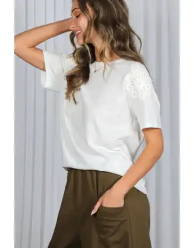 Amy Loral Applique Detail Top