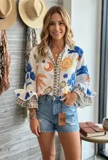 Sasha Summer Print Blouse - Made in Italy