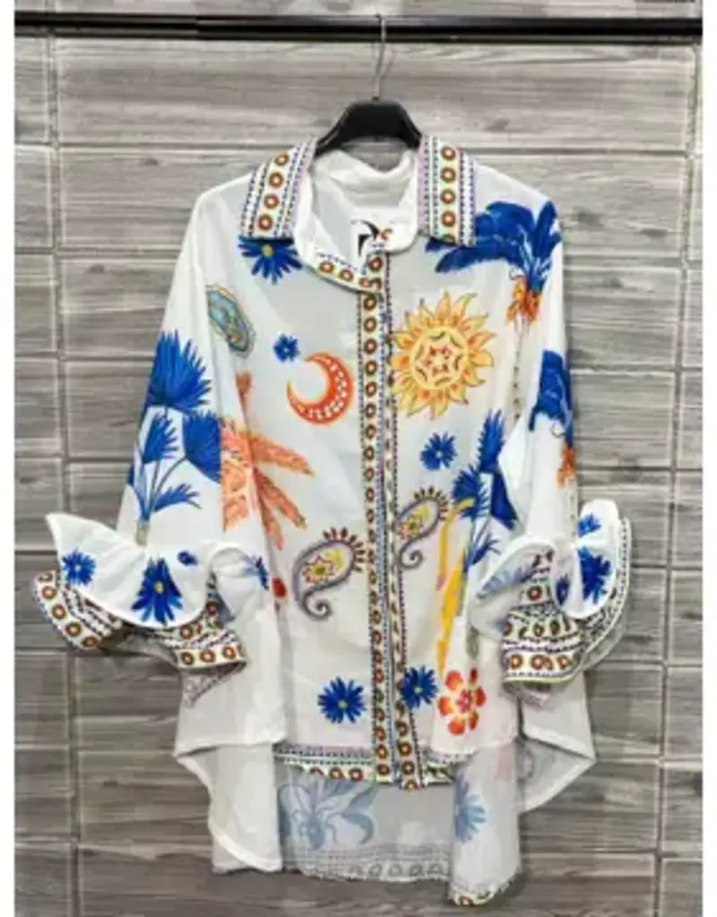 Sasha Summer Print Blouse - Made in Italy