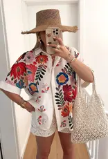 Aria Floral Print Blouse - Made in Italy
