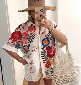 Aria Floral Print Blouse - Made in Italy