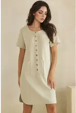Linda Lightweight Modal Front Button Accent Dress