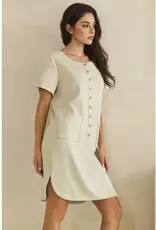 Linda Lightweight Modal Front Button Accent Dress