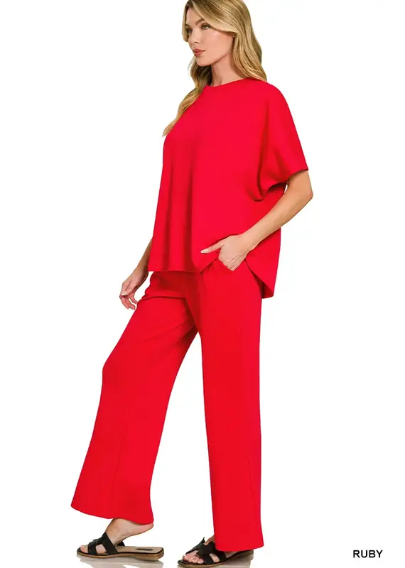 Skye Soft Scuba Top & Pant Set