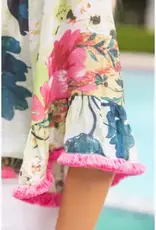 Floral Top Tassle Front and Fringe Bell Sleeve