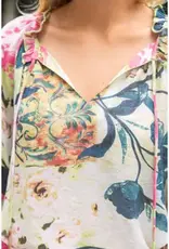 Floral Top Tassle Front and Fringe Bell Sleeve