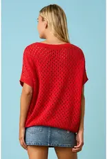 USA Star Patch Open KnitTop