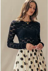 Romantic Floral Stretch Lace Layering Top