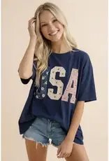 USA Studded Applique Tee