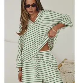 Two Piece Short Set w/ Collared Top