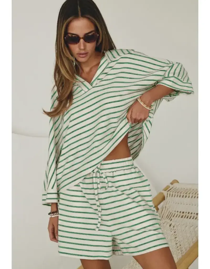 Two Piece Short Set w/ Collared Top