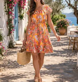 Abby Chiffon A-Line Ruffle Dress