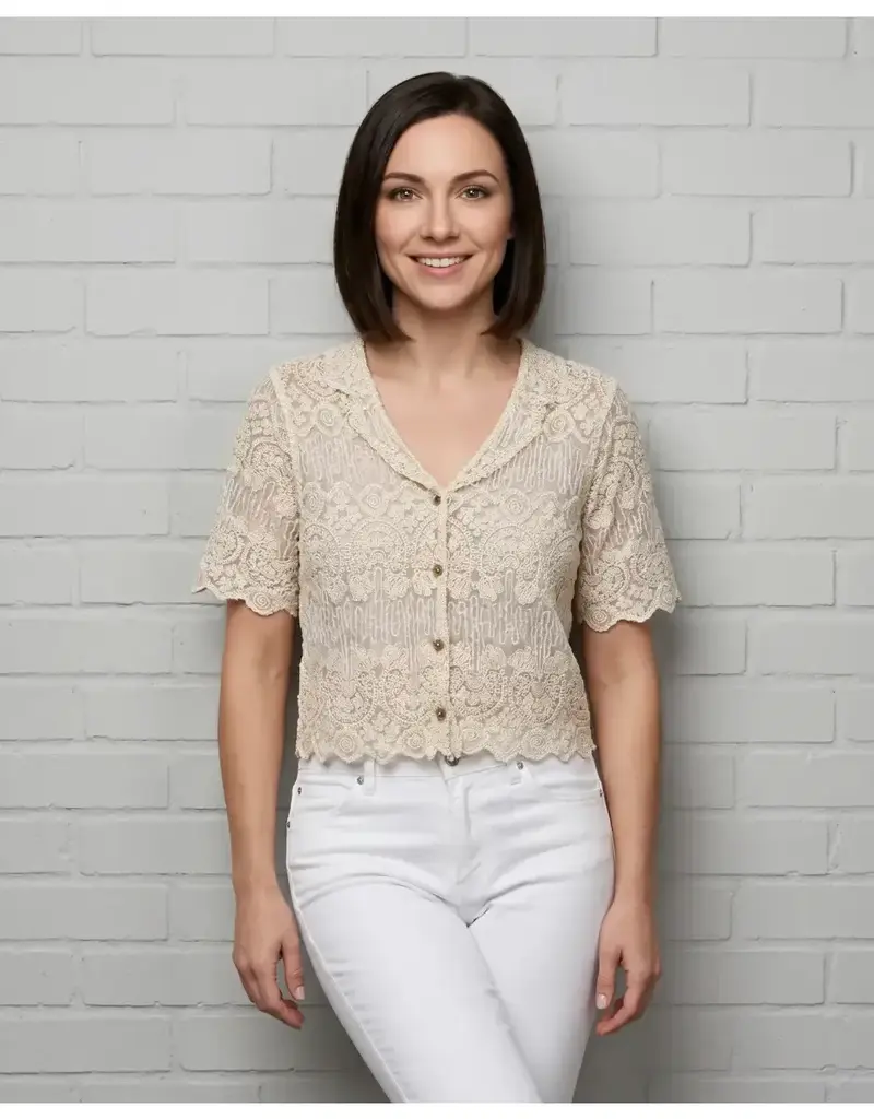 Bonnie Embroidered Mesh Bolero