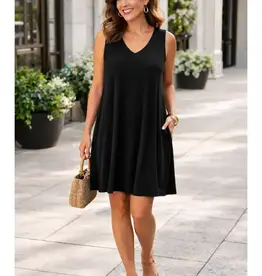 Juliana V-Neck Swing Dress w/ Pockets