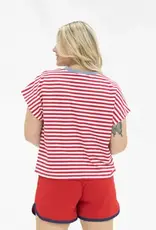 America's Birthday 1776 Aplique Stripe Top