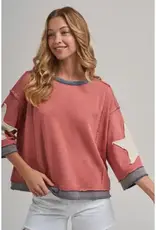 Marsha Star Vintage Mineral Wash Loose Fit Top