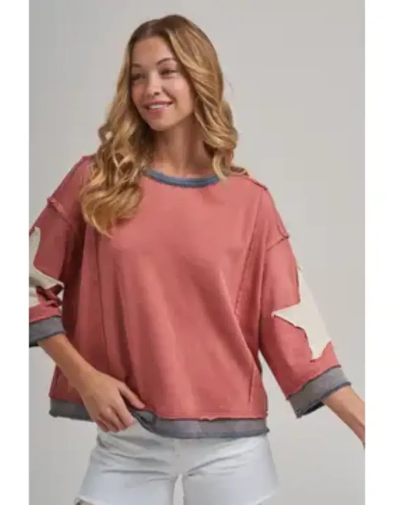 Marsha Star Vintage Mineral Wash Loose Fit Top