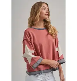 Marsha Star Vintage Mineral Wash Loose Fit Top