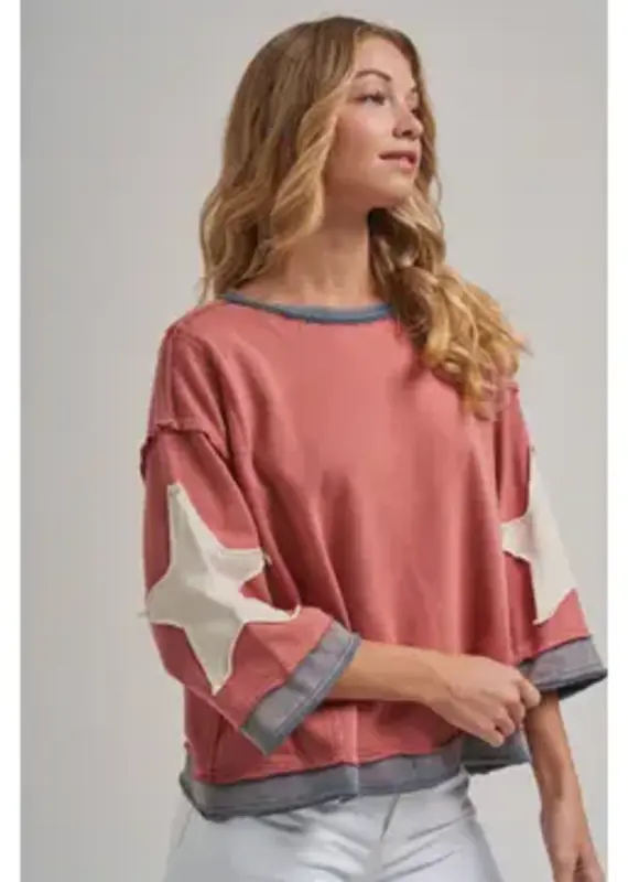 Marsha Star Vintage Mineral Wash Loose Fit Top