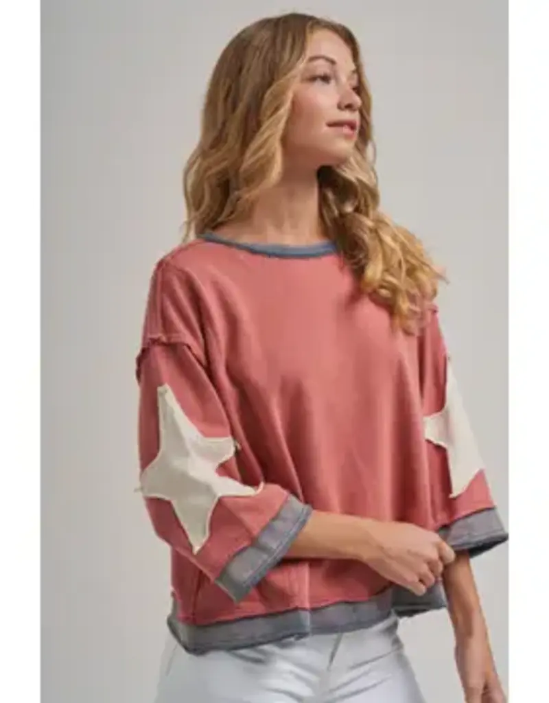 Marsha Star Vintage Mineral Wash Loose Fit Top