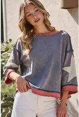 Marsha Star Vintage Mineral Wash Loose Fit Top