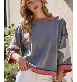 Marsha Star Vintage Mineral Wash Loose Fit Top