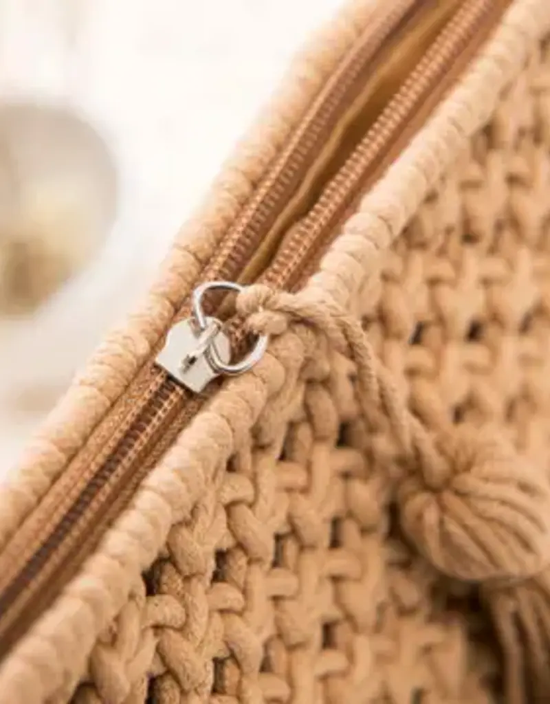 Giana Macrame Crossbody Bag - KHAKI