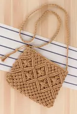 Giana Macrame Crossbody Bag - KHAKI
