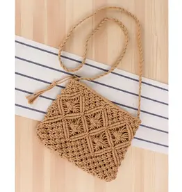 Giana Macrame Crossbody Bag - KHAKI