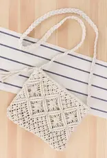 Giana Macrame Crossbody Bag - WHITE