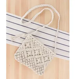 Giana Macrame Crossbody Bag - WHITE