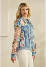 Daniella Denim Jacket with Floral Organza Inset
