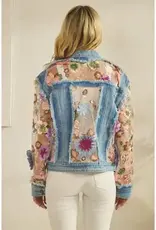 Daniella Denim Jacket with Floral Organza Inset