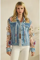 Daniella Denim Jacket with Floral Organza Inset