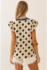 Finley Polka Dot Flutter Sleeve Top