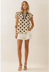 Finley Polka Dot Flutter Sleeve Top