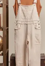 Washed Crochet Patchwork Overall