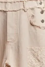 Washed Crochet Patchwork Overall