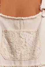 Washed Crochet Patchwork Overall