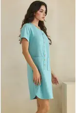 Linda Lightweight Modal Front Button Accent Dress